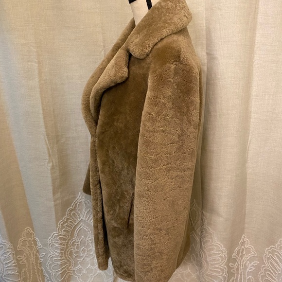 Yves Salomon lamb shearling fur brown teddy coat - Picture 6 of 10
